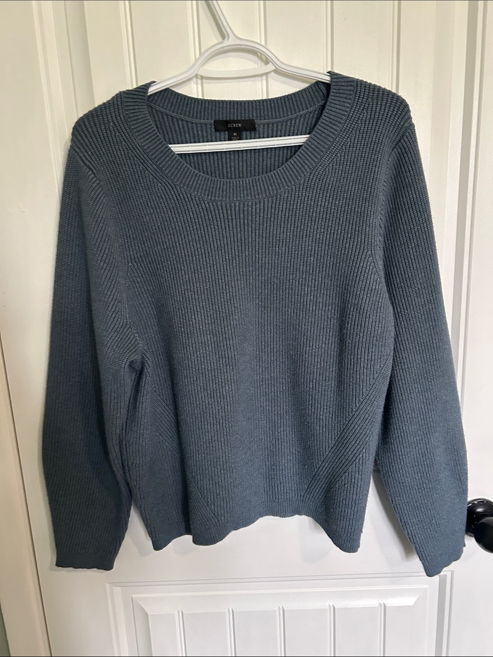 J. Crew Women's Ribbed Crewneck Sweater in Dusty Blue